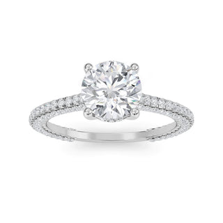 Round Cut Pavé Engagement Ring 1.0 ct