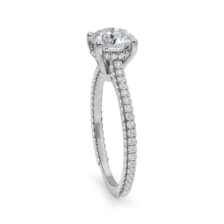 Round Cut Pavé Engagement Ring 1.0 ct