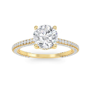 Round Cut Pavé Engagement Ring 1.0 ct