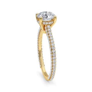 Round Cut Pavé Engagement Ring 1.0 ct