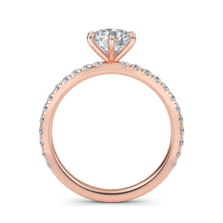 Round Classic Solitaire Pavé Engagement Ring 1.0 ct