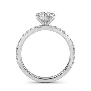Round Classic Solitaire Pavé Engagement Ring 1.0 ct