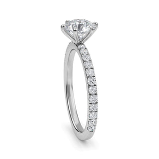 Round Classic Solitaire Pavé Engagement Ring 1.0 ct