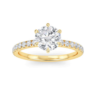 Round Classic Solitaire Pavé Engagement Ring 1.0 ct
