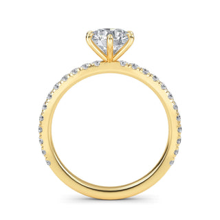 Round Classic Solitaire Pavé Engagement Ring 1.0 ct