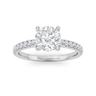 Round French Pavé Engagement Ring 0.6 ct