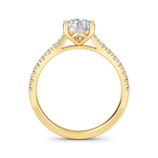 Round French Pavé Engagement Ring 0.6 ct