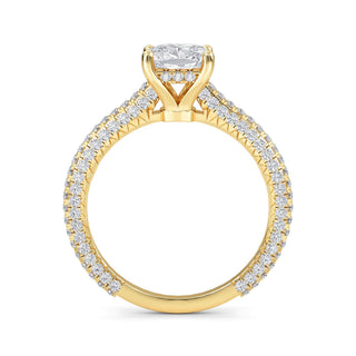 Cushion Cut Pavé Engagement Ring 1.0 ct