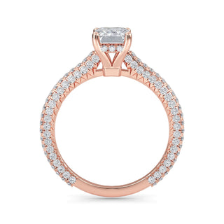 Emerald Cut Pavé Engagement Ring 1.0 ct
