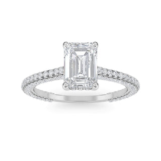 Emerald Cut Pavé Engagement Ring 1.0 ct