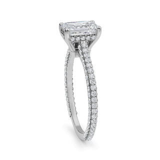 Emerald Cut Pavé Engagement Ring 1.0 ct