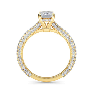 Emerald Cut Pavé Engagement Ring 1.0 ct