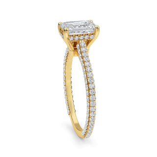Emerald Cut Pavé Engagement Ring 1.0 ct