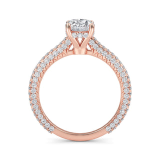 Oval Cut Pavé Engagement Ring 1.0 ct