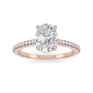 Oval Cut Pavé Engagement Ring 1.0 ct