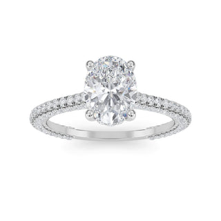 Oval Cut Pavé Engagement Ring 1.0 ct