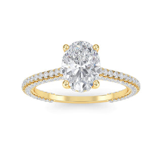 Oval Cut Pavé Engagement Ring 1.0 ct