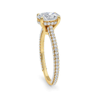 Oval Cut Pavé Engagement Ring 1.0 ct