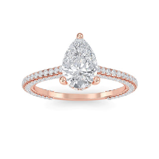 Pear Cut Pavé Engagement Ring 1.0 ct
