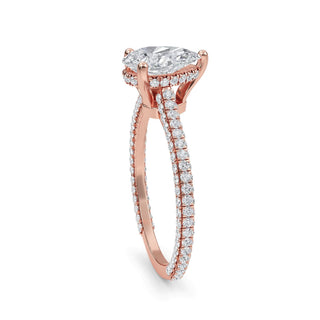 Pear Cut Pavé Engagement Ring 1.0 ct