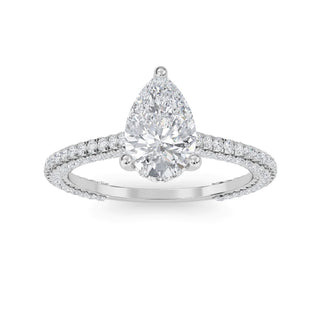 Pear Cut Pavé Engagement Ring 1.0 ct