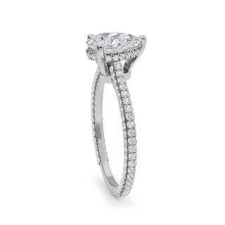 Pear Cut Pavé Engagement Ring 1.0 ct