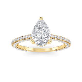 Pear Cut Pavé Engagement Ring 1.0 ct
