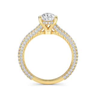 Pear Cut Pavé Engagement Ring 1.0 ct