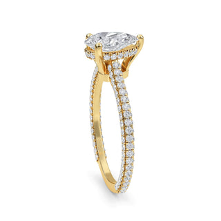 Pear Cut Pavé Engagement Ring 1.0 ct