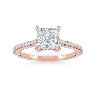 Princess Cut Pavé Engagement Ring 1.0 ct