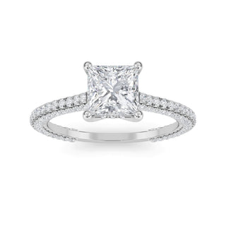 Princess Cut Pavé Engagement Ring 1.0 ct