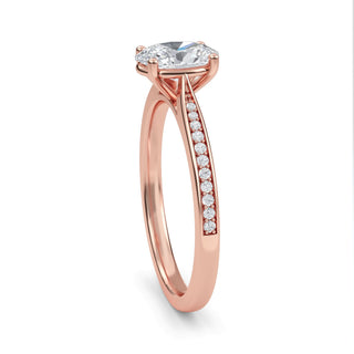 Oval Tapered Sidestone Engagement Ring 1.0 ct
