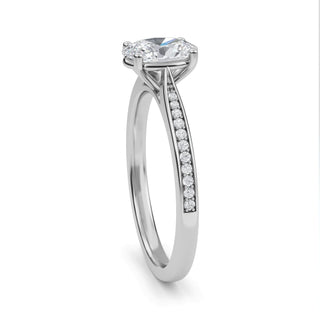 Oval Tapered Sidestone Engagement Ring 1.0 ct