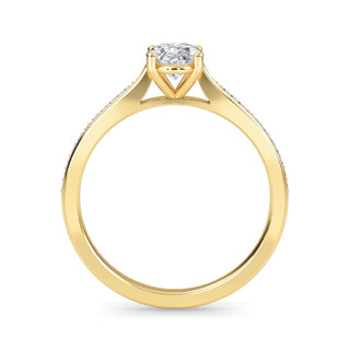 Oval Tapered Sidestone Engagement Ring 1.0 ct