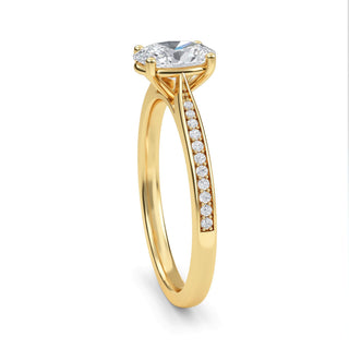 Oval Tapered Sidestone Engagement Ring 1.0 ct