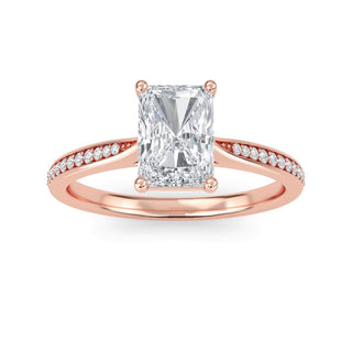 Radiant Tapered Sidestone Engagement Ring 1.0 ct