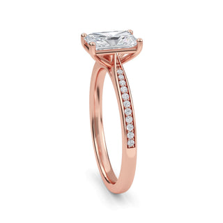 Radiant Tapered Sidestone Engagement Ring 1.0 ct