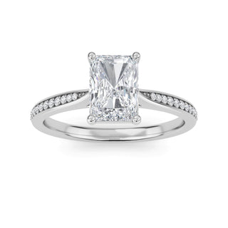 Radiant Tapered Sidestone Engagement Ring 1.0 ct