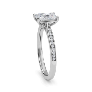 Radiant Tapered Sidestone Engagement Ring 1.0 ct