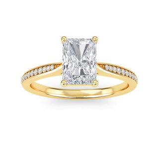 Radiant Tapered Sidestone Engagement Ring 1.0 ct