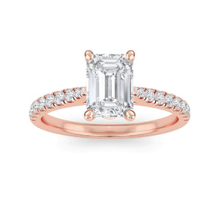 Emerald Sleek Pavé Engagement Ring 1.0 ct