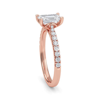 Emerald Sleek Pavé Engagement Ring 1.0 ct