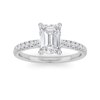 Emerald Sleek Pavé Engagement Ring 1.0 ct
