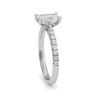 Emerald Sleek Pavé Engagement Ring 1.0 ct
