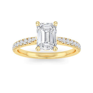 Emerald Sleek Pavé Engagement Ring 1.0 ct