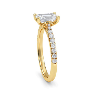 Emerald Sleek Pavé Engagement Ring 1.0 ct