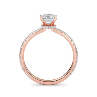 Asscher Elegant Sidestone Engagement Ring 1.0 ct