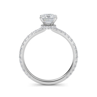 Asscher Elegant Sidestone Engagement Ring 1.0 ct