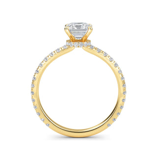 Asscher Elegant Sidestone Engagement Ring 1.0 ct