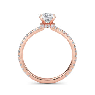 Cushion Petite Hidden Halo Engagement Ring 0.6 ct